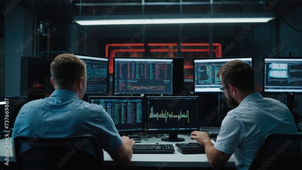 Poster a group of it specialists write software code for their client