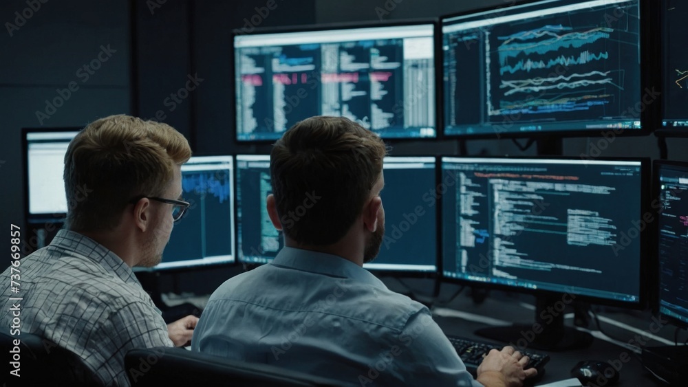 Poster a group of it specialists write software code for their client