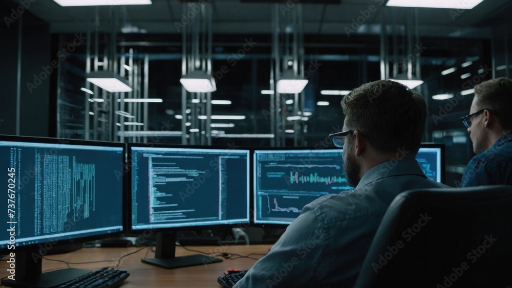 Poster a group of it specialists write software code for their client