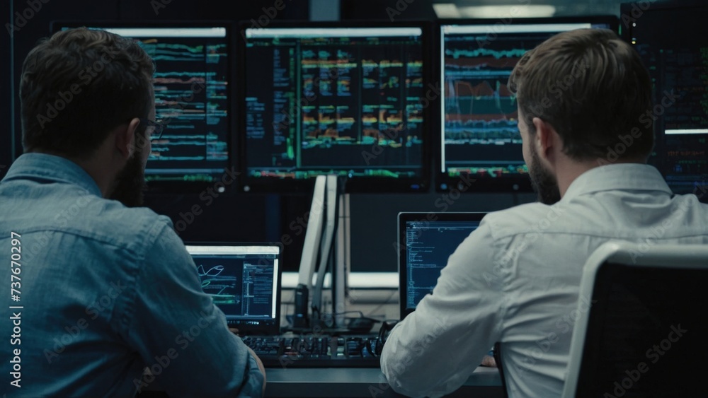 Poster a group of it specialists write software code for their client