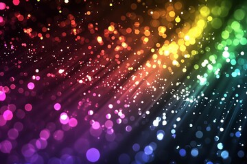 Multicolor bokeh lights Creating a dreamy and vibrant atmosphere Ideal for background use in festive Celebratory Or abstract designs on a black background