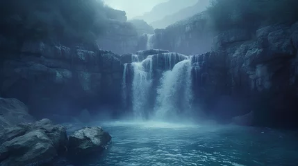 Fotobehang waterfall in the morning © LANDSCAPE LOOKS