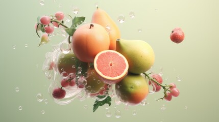 Obraz na płótnie Canvas Floating Fruit Display