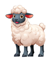 Sheep cartoon vector illustration isolated on white background