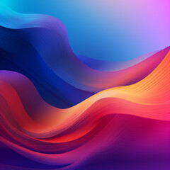 Flowing Waves Soft Silk Texture in Blue and Pink Illustration