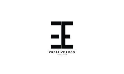 EE Abstract initial monogram letter alphabet logo design