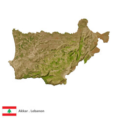 Akkar, Governorate of Lebanon Topographic Map (EPS)