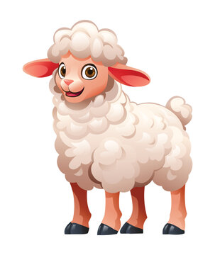 Lamb cartoon vector illustration isolated on white background