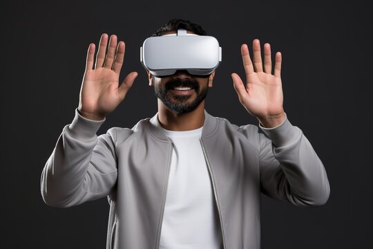 illustration of a person using VR