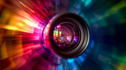 Obraz premium Colorful Camera Lens Background