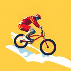 Naklejka premium illustration of a person cycling
