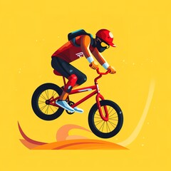 Naklejka premium illustration of a person cycling