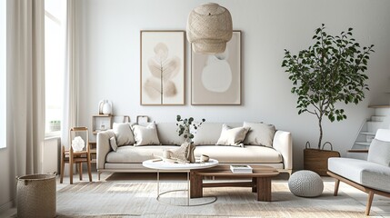 Modern luxury living room interior design inspired by scandinavian elegance 