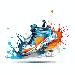 Sneakers and basketball shoes cool splash background style vector and ai vector files
