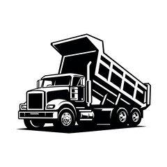 dump truck illustration monochrome vector © winana