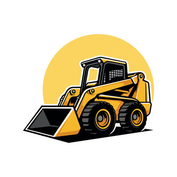 recommend clip art: skid steer heavy equipment illustration vector