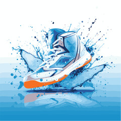 Sneakers and basketball shoes cool splash background style vector and ai vector files