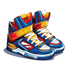 Cool sneakers and basketball shoes and sports shoes vector style and ai vector files
