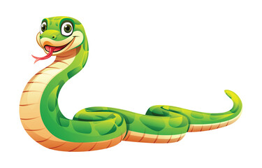 Snake cartoon vector illustration isolated on white background