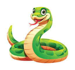 Fototapeta premium Cartoon snake vector illustration isolated on white background