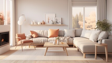 Modern living room interior design inspired by scandinavian elegance 
