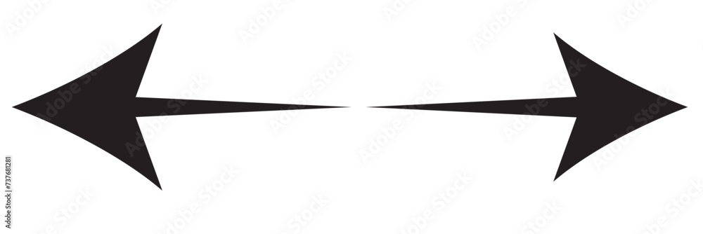 Poster left and right arrow, pointer, cursor in opposite direction. intersection, navigation, forward-backw