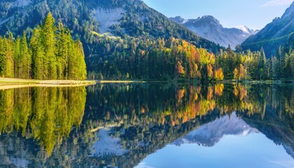 Perfect reflection at the quiet lake