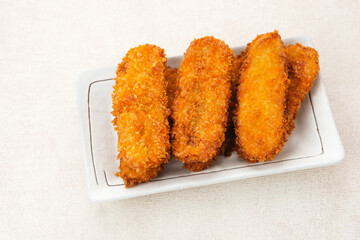 Pisang Goreng Krispi or crispy banana fritters. Indonesian Food