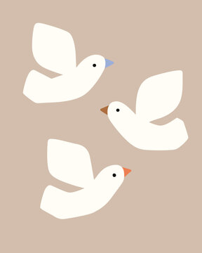 vector art white bird flying