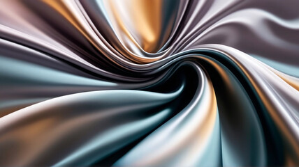 Abstract waves resembling the graceful drape of fabric, vibrant chrome colors, capturing the essence of motion and reflection - obrazy, fototapety, plakaty