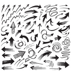 A Collection of Scribble Arrow Strokes in Varied Sizes and Directions