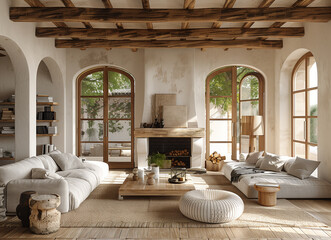 Living room catalonia masia home style indoor room	
