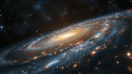 Fotobehang The Universe's Milestones: Galactic Voyage Visualized © Sekai