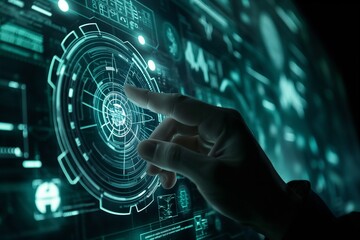 Cybersecurity and future technology hand with code on digital background by using AI 