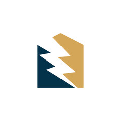 Power house logo vector design element icon style with creative idea concept