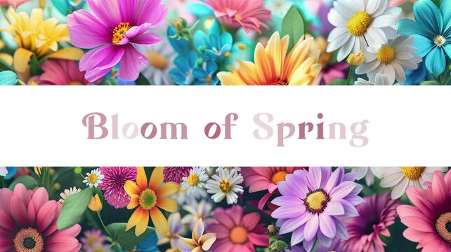 Happy spring. Welcome spring season. Bloom of spring with colorful flowers