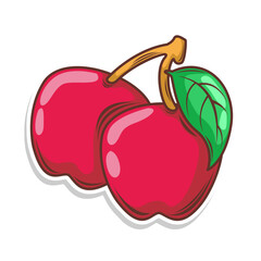 Apple fruit  doodle hand draw  vector illustration