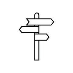 Signpost icon line design template isolated illustration