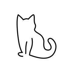 Cat icon line design template isolated illustration