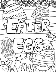 coloring page for children easter holiday 