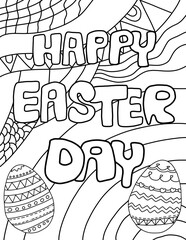 hand drawn illustration coloring page for children easter holiday 
