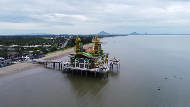 The floating mosque or Ziyadatul Abrar mosque is in Pagatan, Tanah bumbu district, South Kalimantan