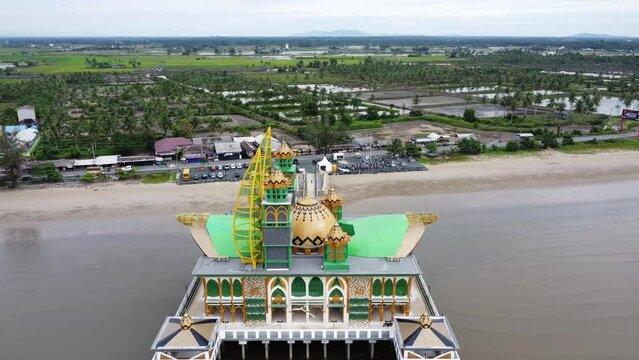 The floating mosque or Ziyadatul Abrar mosque is in Pagatan, Tanah bumbu district, South Kalimantan