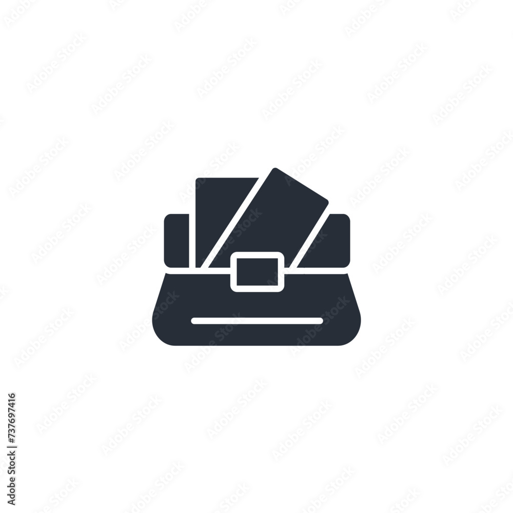 Poster briefcase icon. vector.editable stroke.linear style sign for use web design,logo.symbol illustration