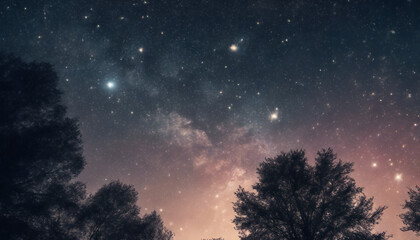 Fototapeta na wymiar Starry Night Wonders: A Celestial Odyssey