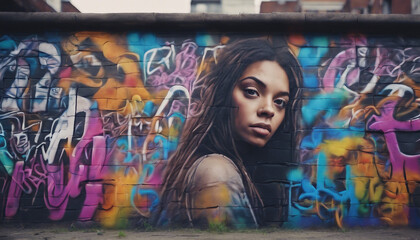 Fototapeta premium Whispers of the Streets: Iris' Graffiti Chronicles Unveiled