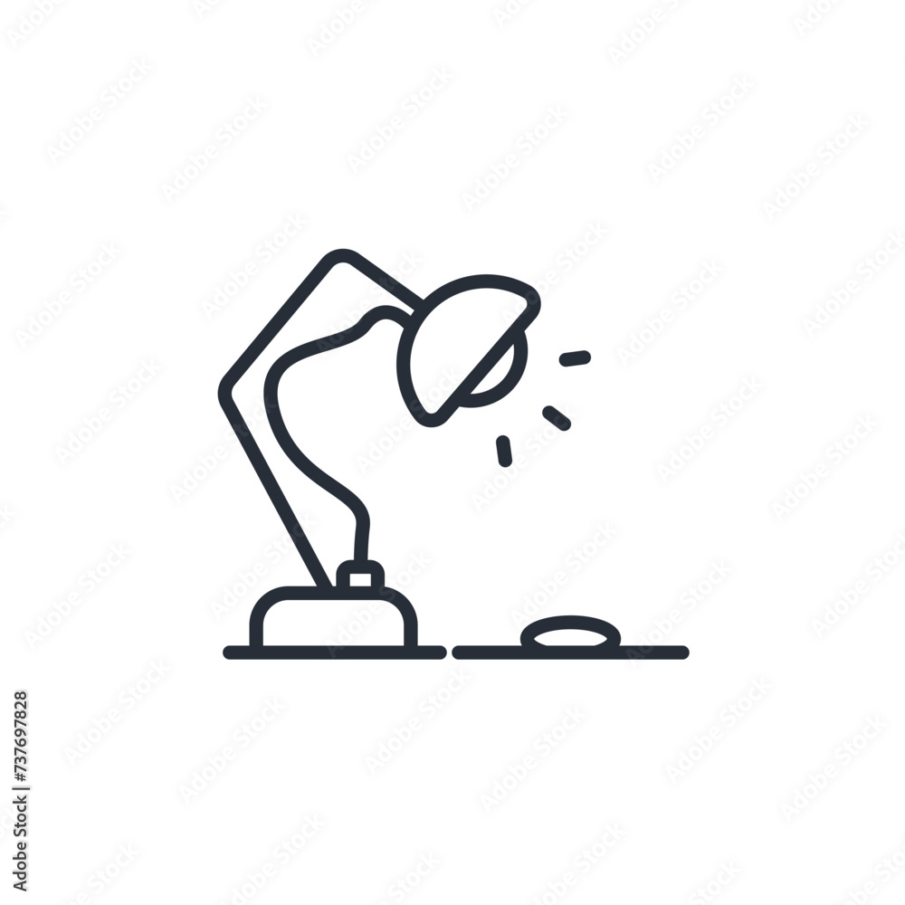 Poster table lamp icon. vector.editable stroke.linear style sign for use web design,logo.symbol illustratio