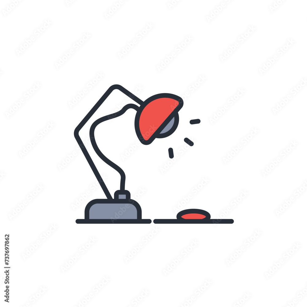 Poster table lamp icon. vector.editable stroke.linear style sign for use web design,logo.symbol illustratio
