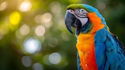 A blue and gold macaw parrot wildlife, a vibrant ambassador of the Amazon. Generative AI