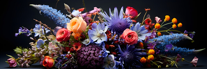 Obraz na płótnie Canvas Enchanting Bouquet of Dazzling FH Flowers: A Symphony of Varied Colors